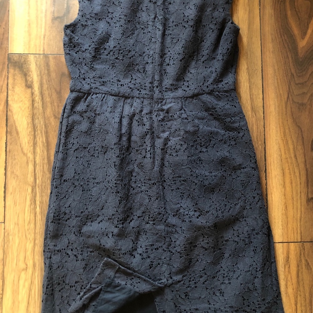 J Crew navy lace sleeveless dress.